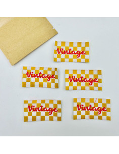 Lote de 5 etiquetas tejidas para coser Vintage 2