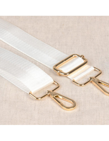 Correa de bolso con mosquetones - Blanco