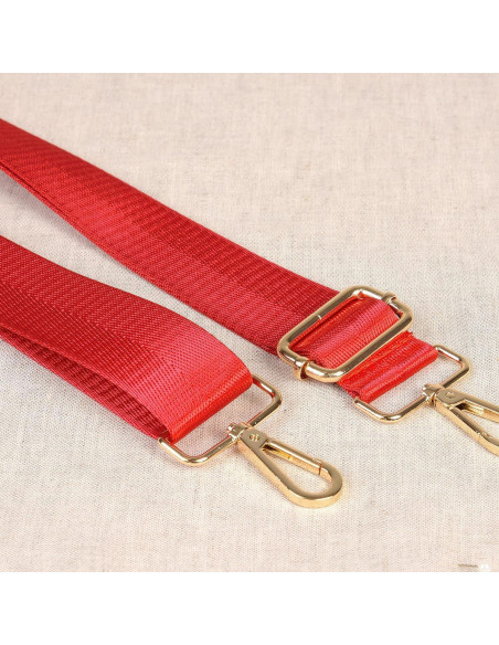 Correa de bolso con mosquetones - Rojo