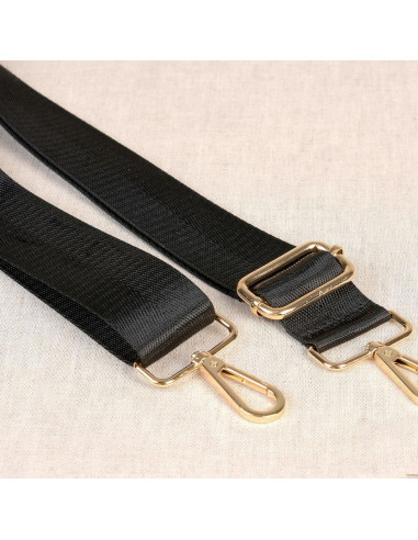 Correa de bolso con mosquetones - Negro