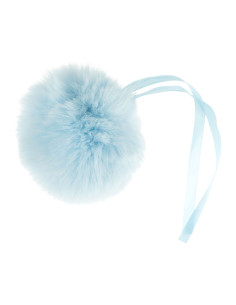 Pompón imitación piel 11 cm - Azul bebé