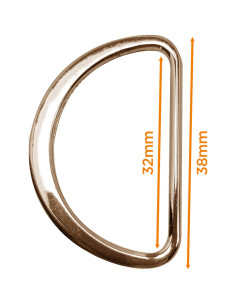 Medio anillo plano soldado 32 mm - Oro claro 2