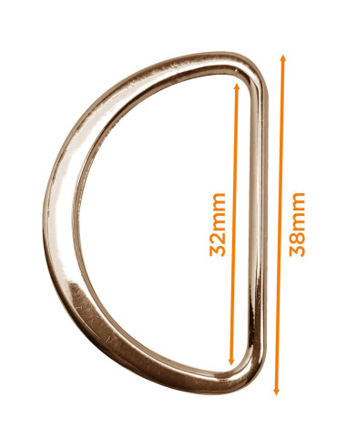 Medio anillo plano soldado 32 mm - Oro claro