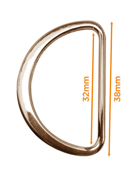 Medio anillo plano soldado 32 mm - Oro claro