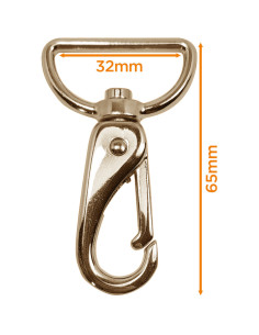 Mosquetón de metal premium - Oro claro 65 x 32 mm 2