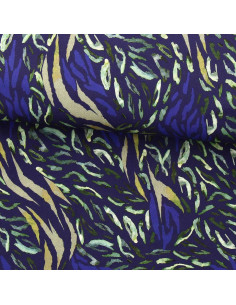 Tejido de viscosa fantasía - Zaiba azul y verde