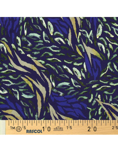 Tejido de viscosa fantasía - Zaiba azul y verde