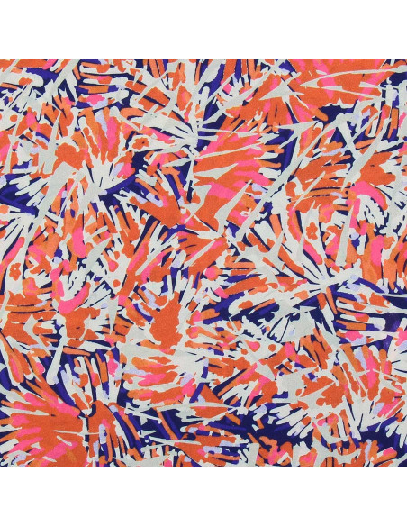 Tejido de viscosa fantasía - Fizia azul y rosa