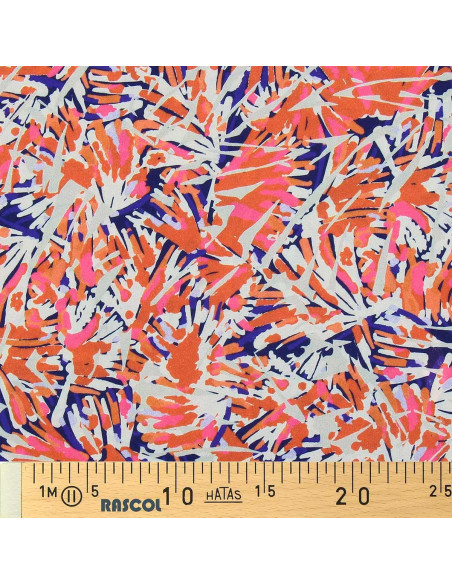 Tejido de viscosa fantasía - Fizia azul y rosa