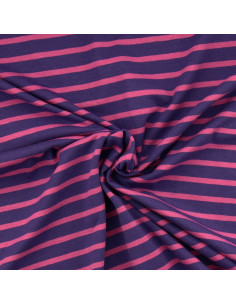 Tejido de punto a rayas bretonas - Violeta y petunia