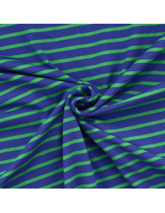 Tejido de punto a rayas bretonas - Azul y verde