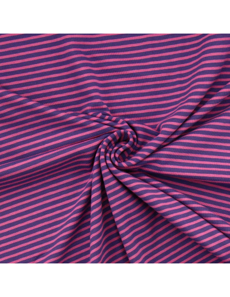 Tejido de punto a rayas marinas - Violeta y petunia