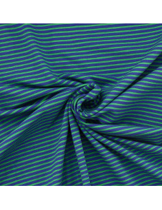 Tejido de punto a rayas marineras - Azul y verde
