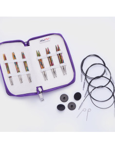 Kit de agujas circulares cortas para tejer KnitPro Deluxe Symfonie Wood