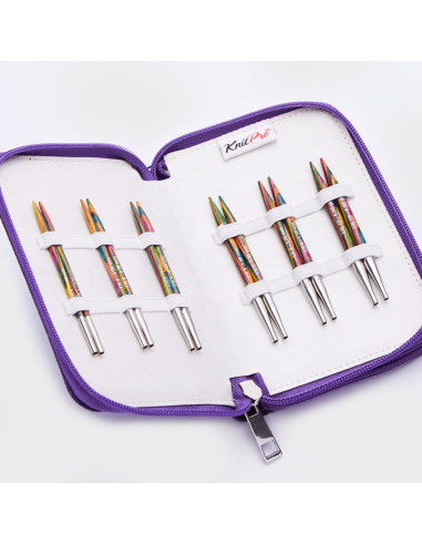 Kit de agujas circulares cortas para tejer KnitPro Deluxe Symfonie Wood