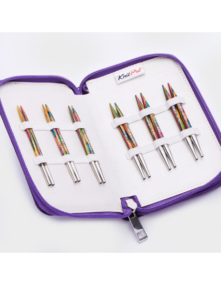 Kit de agujas circulares cortas para tejer KnitPro Deluxe Symfonie Wood