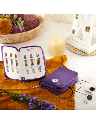 Kit de agujas circulares cortas para tejer KnitPro Deluxe Symfonie Wood