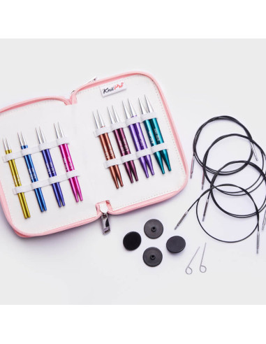 Kit de agujas circulares cortas KnitPro Deluxe Zing