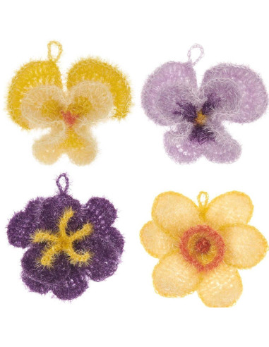 Kit de crochet - Esponja flores de primavera