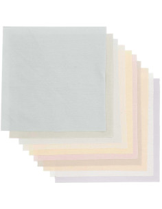 Lote de 10 cupones de tela especial para bordado - Pastel