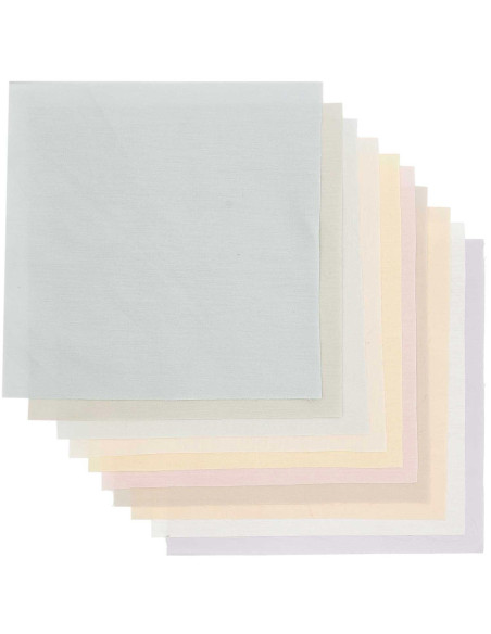 Lote de 10 cupones de tela especial para bordado - Pastel