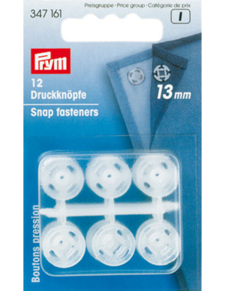 Botones de presión de plástico transparentes de 13 mm