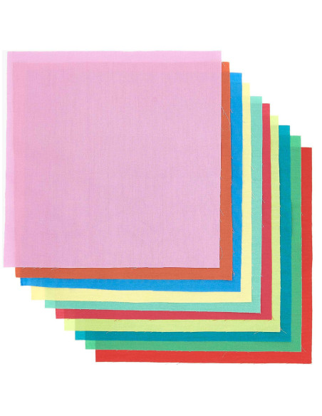 Lote de 10 cupones de tela especial para bordado - Bright