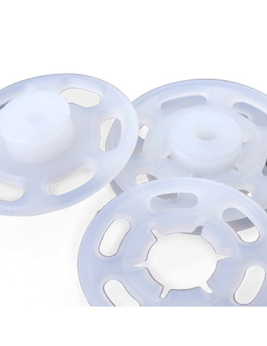 Botones de presión de plástico transparentes de 10 mm