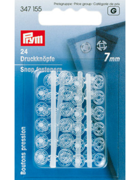 Botones de presión de plástico transparentes de 7 mm