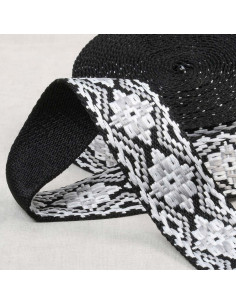 Correa étnica - Negro y blanco