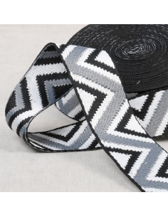 Correa étnica - Negro, blanco y gris