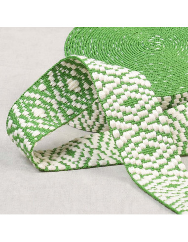 Correa étnica - Rombo blanco y verde