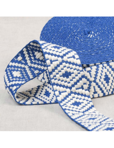 Correa étnica - Rombo blanco y azul