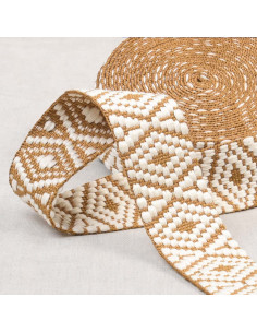 Correa étnica - Rombo blanco y beige