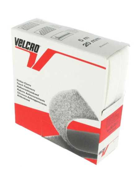 VELCRO® Marca para coser blanco 20 mm de ancho caja de 5 metros