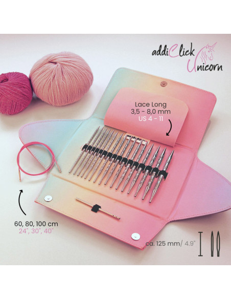 Addi Click Unicorn - Kit de agujas de tejer circulares