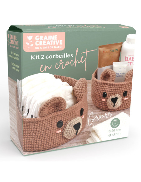 Kit de crochet 2 cestas - Oso