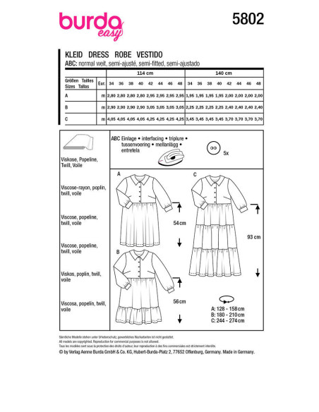 Patrón de vestido - Burda 5802