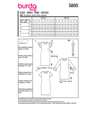 Patrón de vestido - Burda 5805