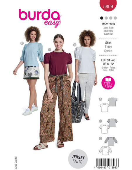 Patrón de camiseta - Burda 5809