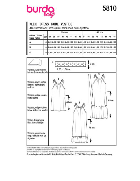 Patrón de vestido - Burda 5810