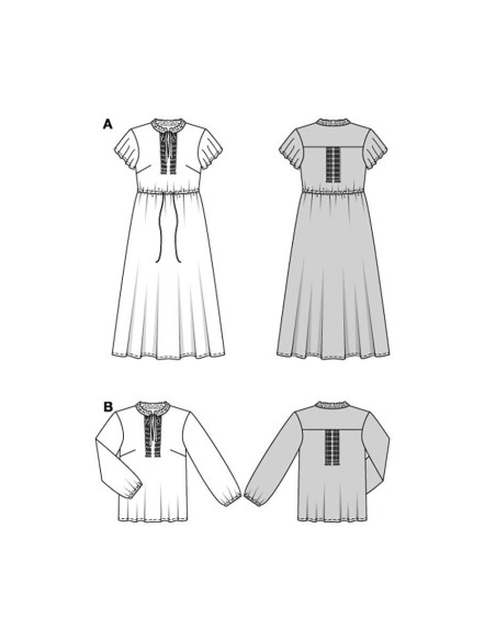 Patrón de vestido y blusa - Burda 5823