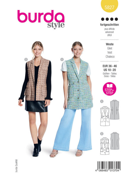 Patrón de chaqueta - Burda 5827