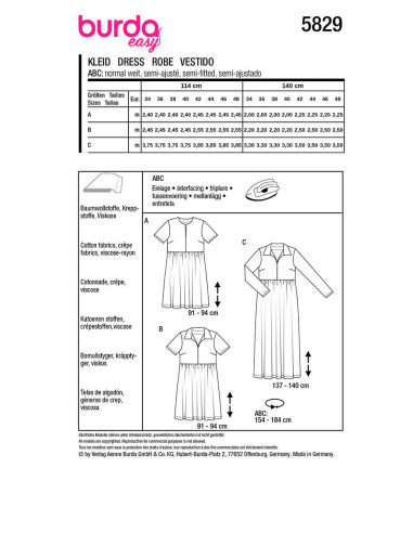 Patrón de vestido - Burda 5829
