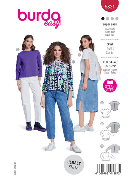 Patrón de camiseta - Burda 5831