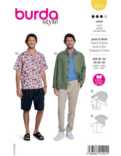 Patrón de chaqueta y camisa - Burda 5842