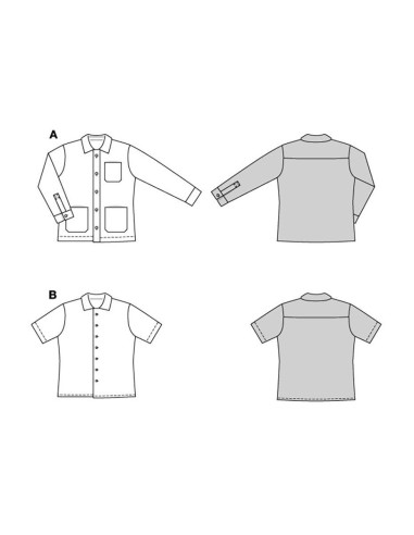 Patrón de chaqueta y camisa - Burda 5842