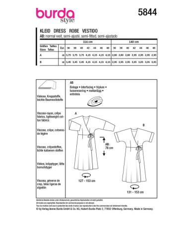Patrón de vestido - Burda 5844