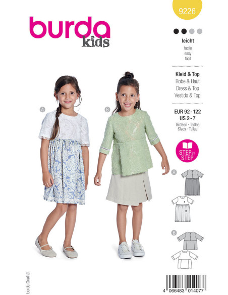 Patrón de vestido y blusa - Burda 9226