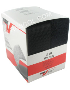 VELCRO® Marca para coser negro 50 mm de ancho caja de 5 metros